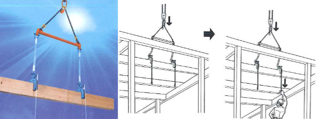  ECHR型木制梁起吊用铗具吊装示意图